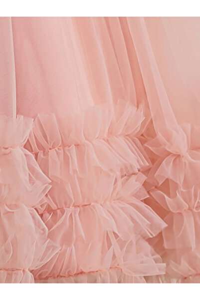 Take Two By Styli Girls Bow Tie Ruffle Hem Mesh Party Dress