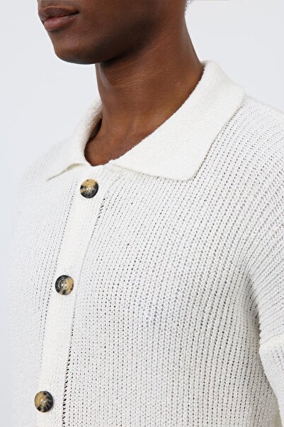 Antioch Ecru Knitted Sweater Men's Cardigan