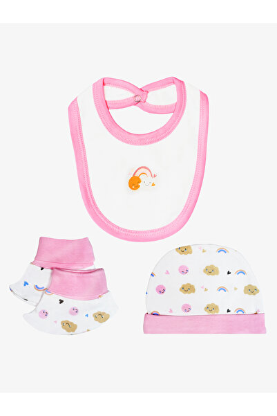 Babies Basic By Styli 5-Piece 100% Cotton Bib, Romper, Mittens, Cap and Sleepsuit Set