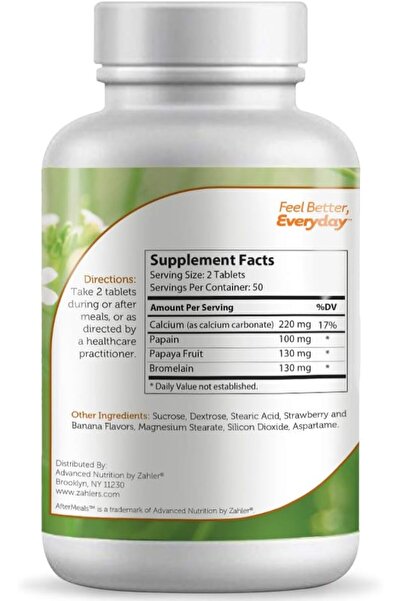 Zahler After Meals Natural Antacid & Digestive, 100 Tablets