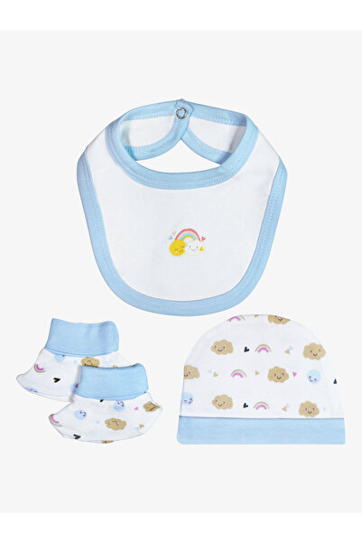 Babies Basic By Styli 5-Piece 100% Cotton Bib, Romper, Mittens, Cap and Sleepsuit Set