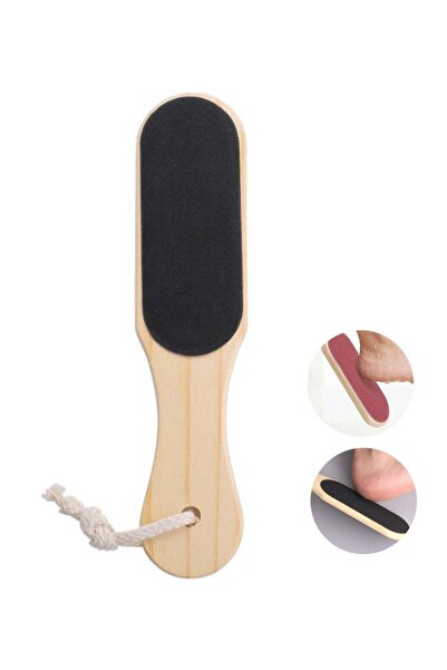 GENERIC4 مبرد قدم خشبي مزدوج الجوانب، مقشر للقدمين من حجر الخفاف لإزالة الجلد...