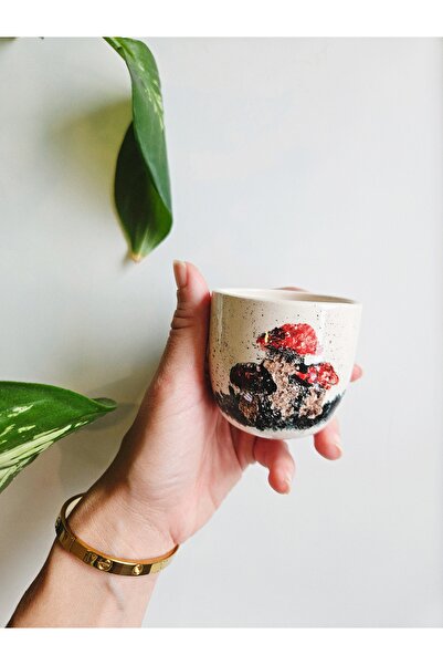 WEBBMODA El yapımı mantar desenli fincan