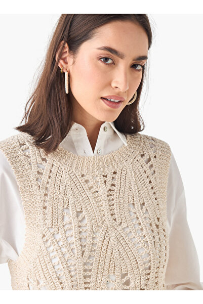 FAV Crochet Vest with Attached Shirt