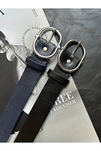 LİA KEMER حزام نسائي فضي اللون بنمط حلقة مستديرة مكون من قطعتين، حزام للسترة،...