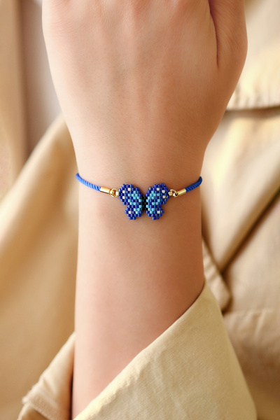 Kübüşün Atölyesi - Animal Figured Bracelet - Handmade - Butterfly Blue