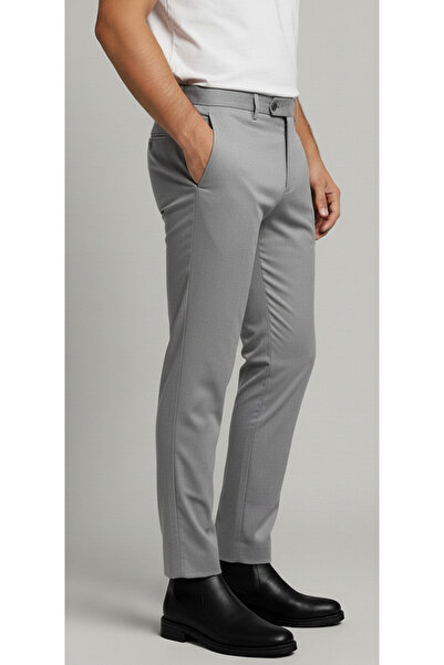 Bürke Men's Gray Color Quality Tongue Fabric Trousers