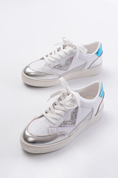 Zerenyus Zri̇n-01 Premium White Garni Lace-Up Women's Sneaker