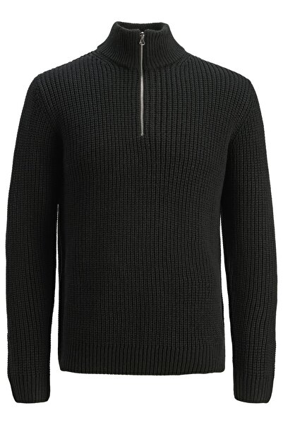 Jack & Jones Ανδρικό μαύρο πουλόβερ Κωδικός μοντέλου: (12290085) Jorbleecker Knit Half Zip Bf