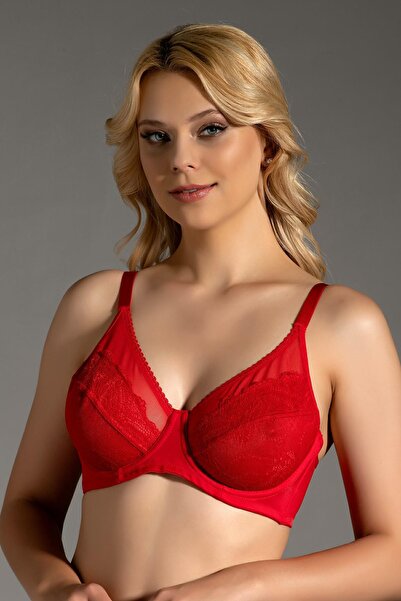 cotonhause Women's Shaping / Sculpting Underwire Red Bra - Lace Embroidered C1T0N3253