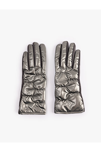Koton Faux Suede Metallic Shiny Look Inflatable Gloves