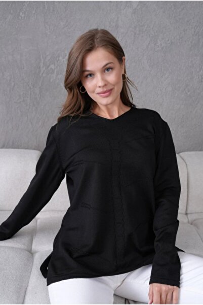 Fresh&Moda Women's Mother Stretchy Soft Textured V-Neck Slim Knitwear Sweater