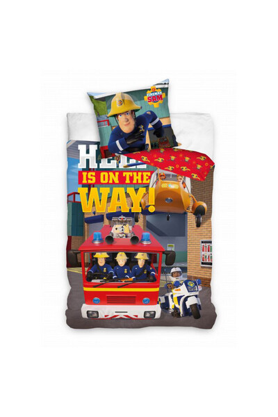 Pompierul Sam on the Way lenjerie de pat pentru copii 100x135 cm, 40x60 cm