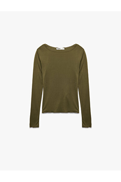 Koton Comfortable Fit Long Sleeve U-Neck Viscose Pajama Top