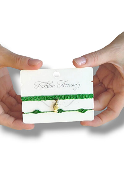 STE El Yapımı Özel Tasarım İkili Bileklik Seti - Mini Figürlü Örgü Bileklik