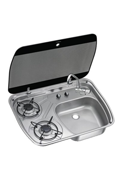 OSCULATI Plită Cramer cu 2 arzătoare și capac din sticlă colorată,