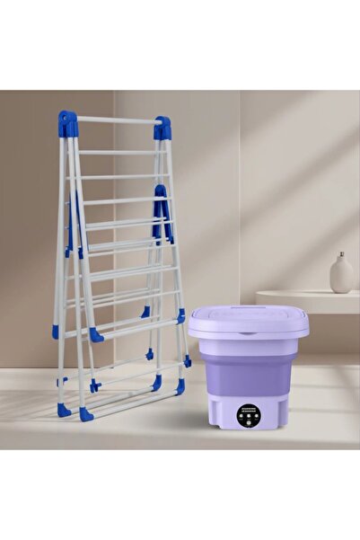 Primo Plus 2-offer Clothes Dryer Rack White & Blue with Portable Mini Folding Clothes Washing Machine