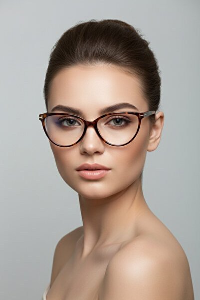 Chunky Frame Sırıus Cat Eye Leopard Blue Light Protection Blue Block Glasses