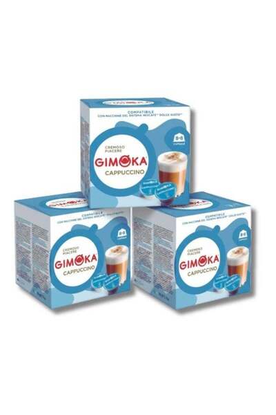 Gimoka كبسولات قهوة الكابتشينو - متوافقة مع دولتشي جوستو، 3×16 (48 كبسولة)