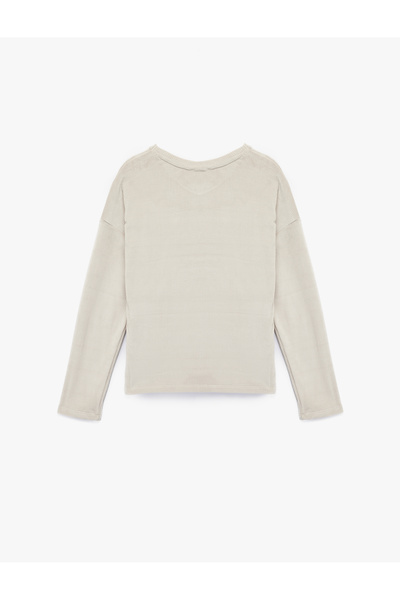 Koton Long Sleeve Crew Neck Comfortable Fit Pajama Top