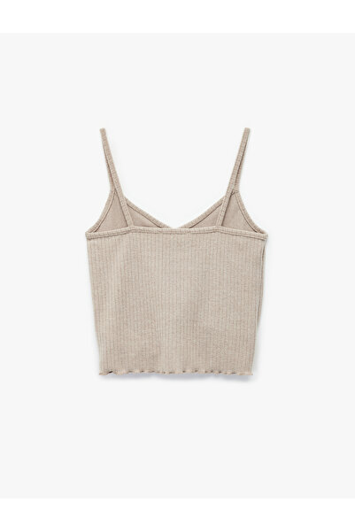 Koton V-Neck Slim Fit Suspender Pajama Top