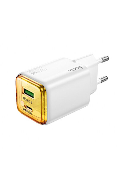 Hoco Incarcator Retea N52, 20W, 3A, 1 x USB-A - 1 x USB-C, Alb
