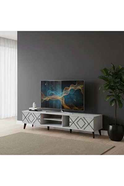 BAITY Plasma TV Table Malaysian Wood 200 cm - Gray