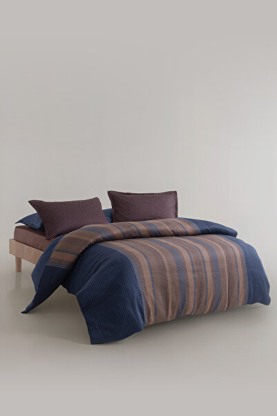 Yataş Kelt Saten King Size Duvet Cover Set - Navy Blue