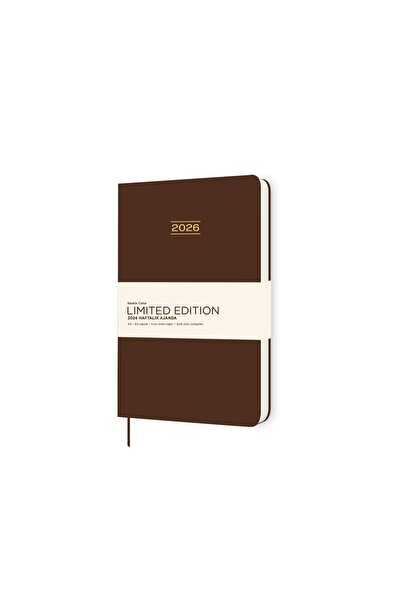 GENC DIJITAL BASKI Keskin 2026-A5 Hardcover Limited Edition Weekly Agenda - Brown