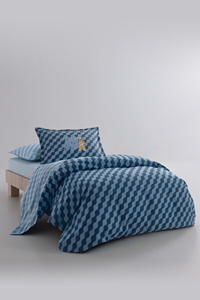 Yataş Simon Ranforce Single Duvet Cover Set - Blue