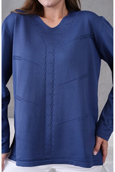 Fresh&Moda Women's Mother Stretchy Soft Textured V-Neck Slim Knitwear Sweater