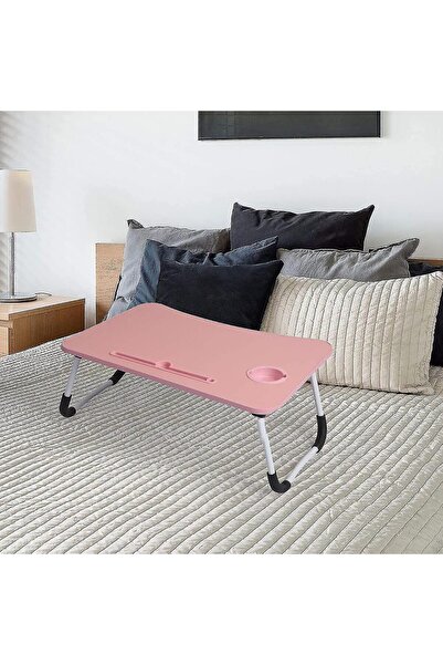 unbranded طاولات قابلة للطي، طاولة سرير قابلة للطي للكمبيوتر المحمول، صينية إفطار باللون الوردي