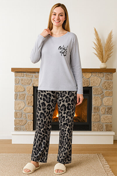 REMSA Γυναικείο Σετ Πιτζάμες με σχέδιο Saphire 0475 Grey01