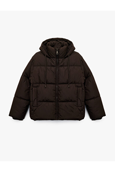 Koton Μακρυμάνικο αδιάβροχο παλτό με φερμουάρ K με κουκούλα Anorak