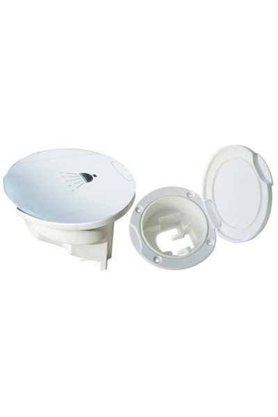 GFN Universal Retractable Shower Housing with Cap, Ø98 mm outer, 70 mm hole, 70 mm depth