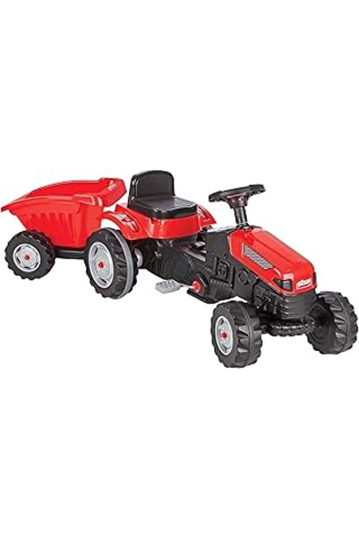 SanalAMCA Store Pilsan Traktör Römorklu Pedalli (Kirmizi), Çok Renkli