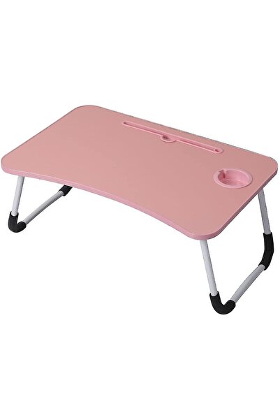 unbranded طاولات قابلة للطي، طاولة سرير قابلة للطي للكمبيوتر المحمول، صينية إفطار باللون الوردي