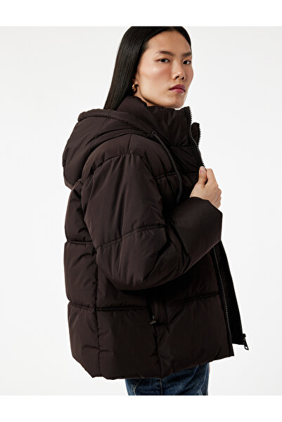 Koton Μακρυμάνικο αδιάβροχο παλτό με φερμουάρ K με κουκούλα Anorak