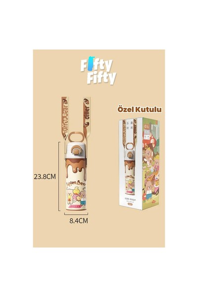 Vagonlife Diller Toffee Bear Figured 520 ml Stainless Steel Thermos