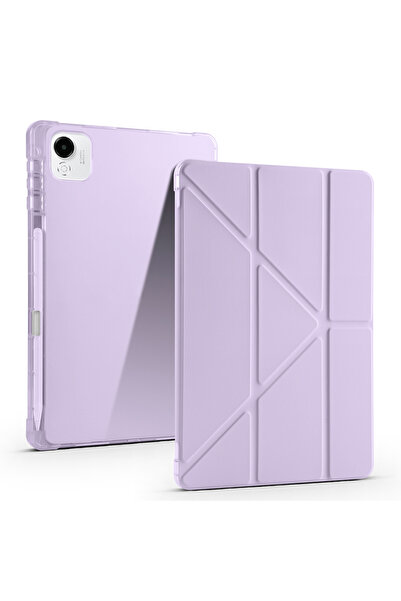 HTstore Honor Pad X9 Pro Case Zore Tri-Folding Stand Case with Pen Compartment-Lilac