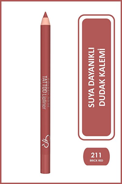 Golden Rose Tattoo Lipliner No: 211 Brick Red - Suya Dayanıklı Uzun Süre Kalı...