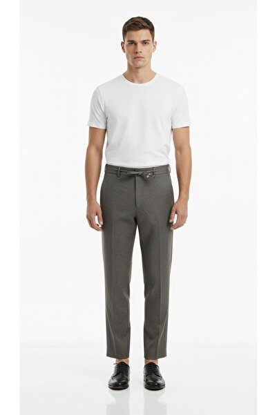 Plus Scorpion Men's Lace-Up Elastic Waist Slim Fit Fabric Trousers – Comfortable Fit, Casual & Stylish Combination Pants