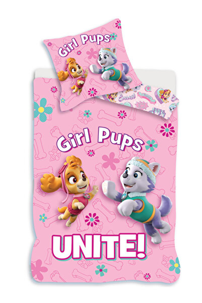 PATRULA CATELUSILOR Σετ κλινοσκεπασμάτων Paw Patrol Girl Unite για παιδιά 100...