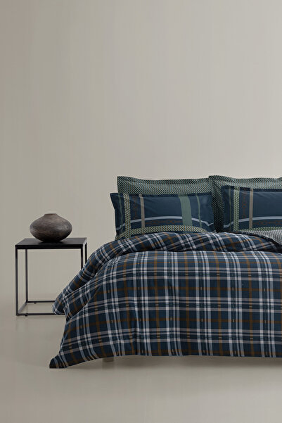 Yataş Shandon Ranforce Single Duvet Cover Set - Navy Blue