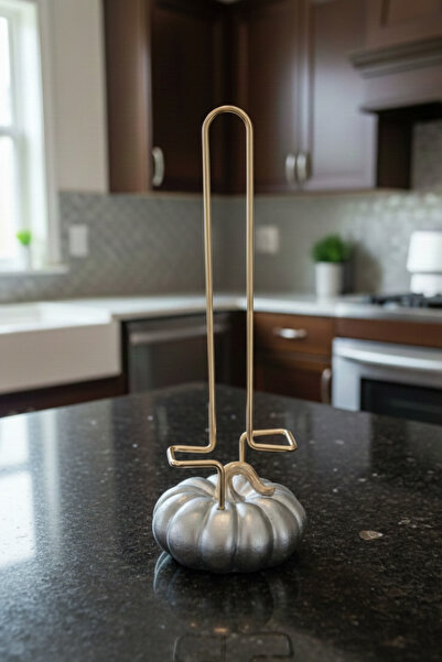 Al Ver Gülüm Pumpkin Figured Paper Towel Holder Kitchen Bathroom Decorative Napkin Holder Modern Roll Towel Stand Gold Color