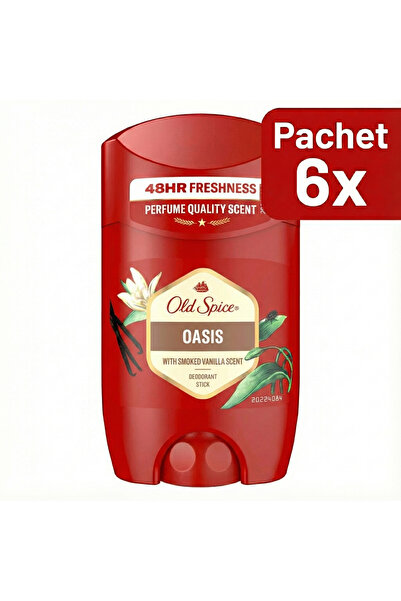 Old Spice Комплект от 6 броя Дезодорант стик Оазис, мъжки, 48-часова свежест,...