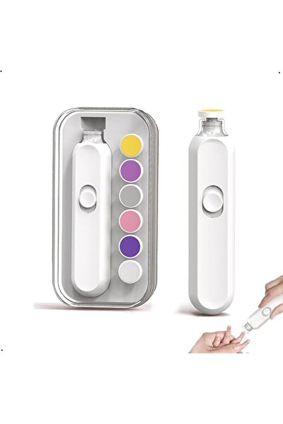 Generic X-Spring Electric Baby Nail Trimmer - 6 Grinding Pads, LED, Black