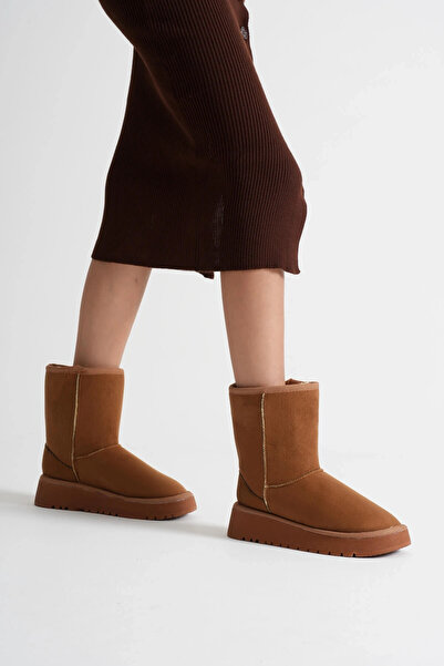 BALCI Anisa Women's Tan Winter Fur Boots