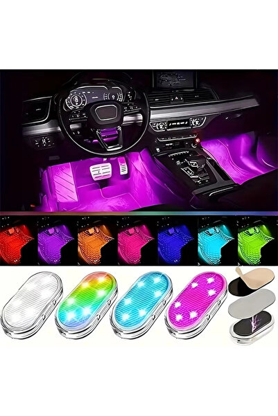 Yenimiyeni 7 Renk Araç İçi Ayak Altı Led Lamba Dokunmatik Sensörlü Kolay Montaj