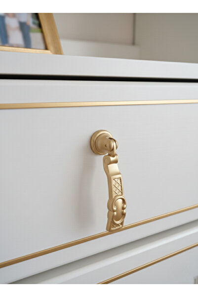 Karan Porselen Sallantılı Mat Gold düğme vestiyer, dolap, çekmece kulp